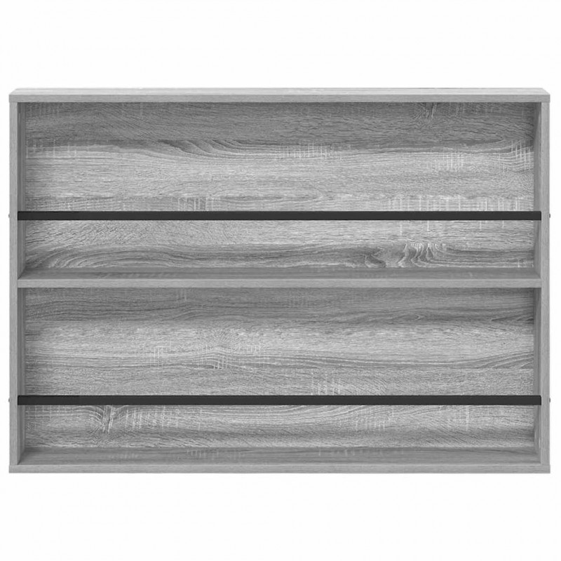 Regał na gazety z półką 2 pcs Szary Sonoma 100 x 12 x 70 cm
