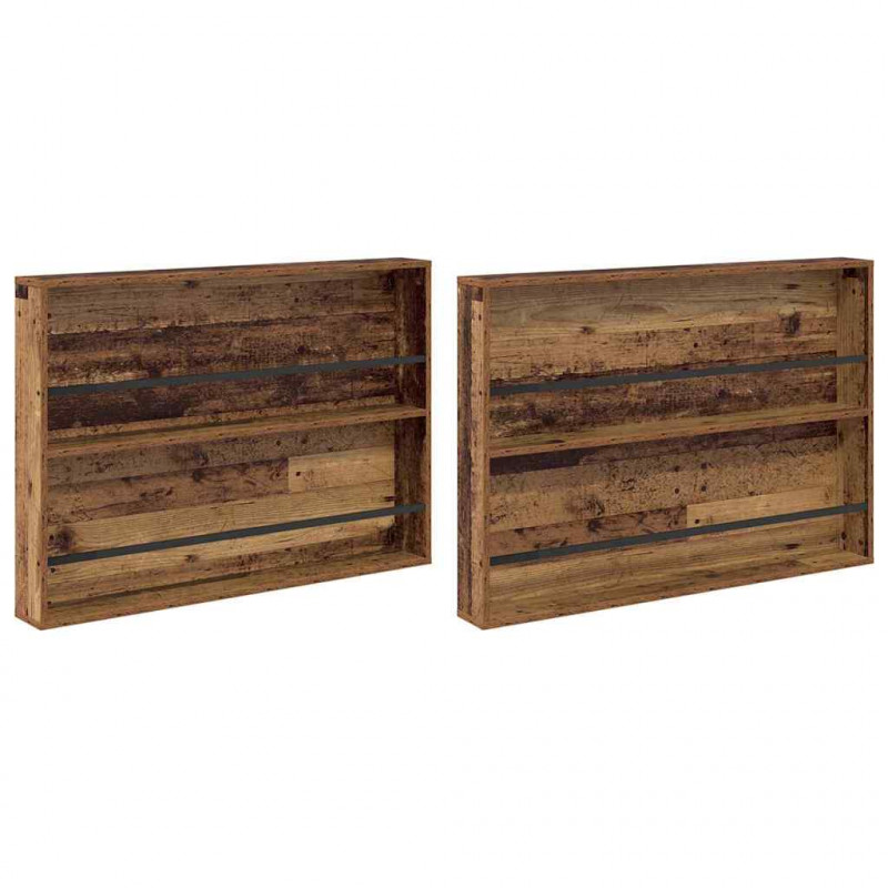 Regał na gazety z półką 2 pcs Stare drewno 100 x 12 x 70 cm