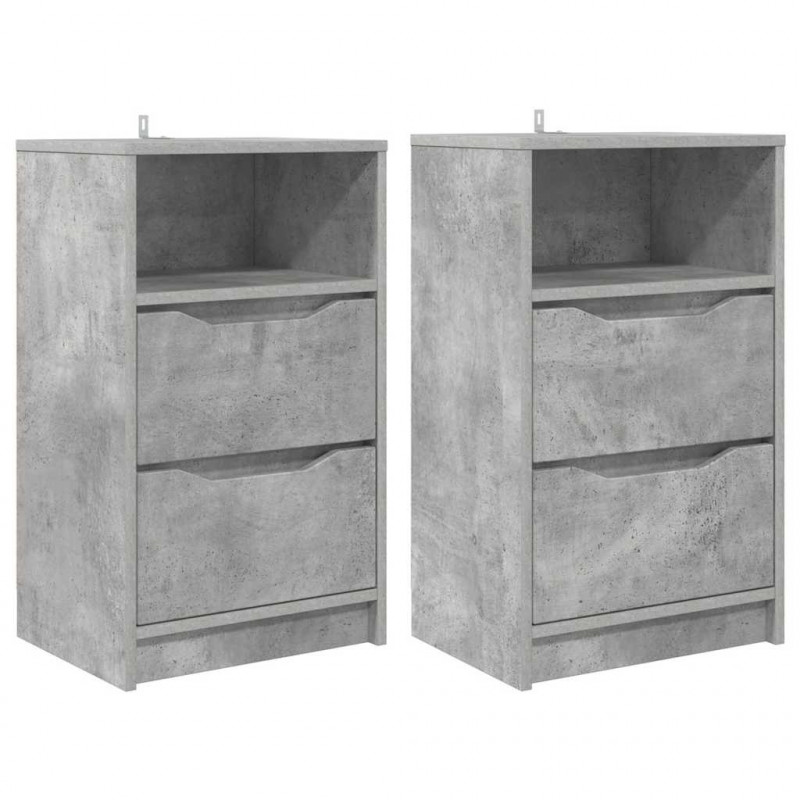 Szafki nocne z szufladą 2 pcs Betonowy szary 40 x 30 x 467 cm