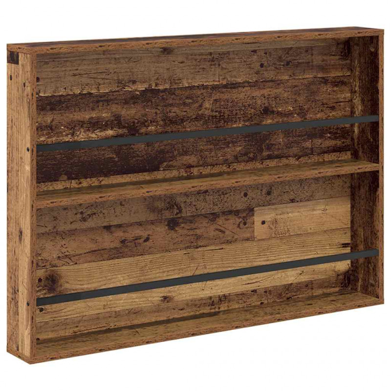 Regał na gazety z półką 2 pcs Stare drewno 100 x 12 x 70 cm