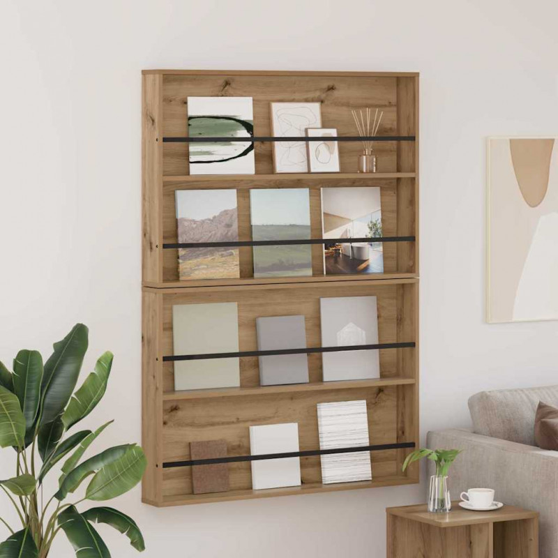 Regał na gazety 2 pcs Dąb rzemieślniczy 100 x 12 x 70 cm