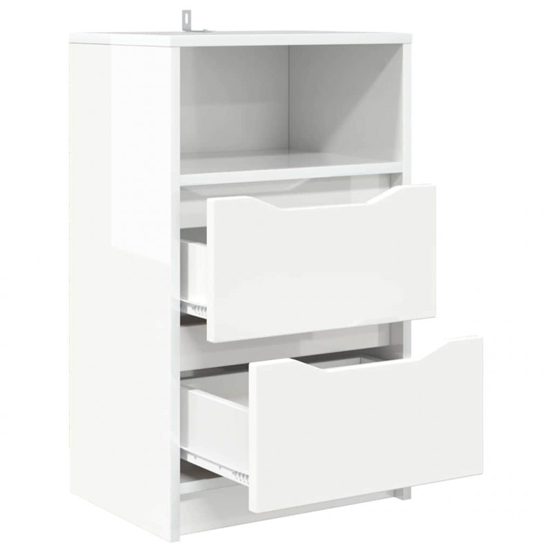 Szafki nocne 2 pcs Wysoki połysk biały 40 x 30 x 467 cm
