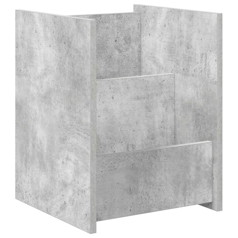 Regał na gazety z półką Szary beton 35 x 35 x 45 cm