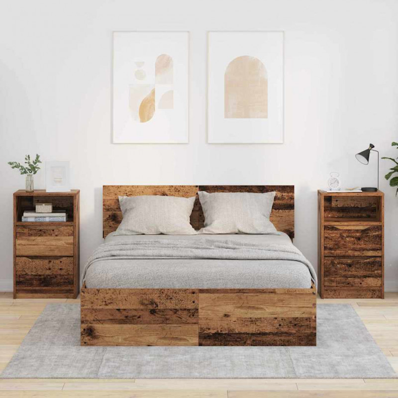 Szafki nocne z szufladą 2 pcs Stare drewno 40 x 30 x 467 cm