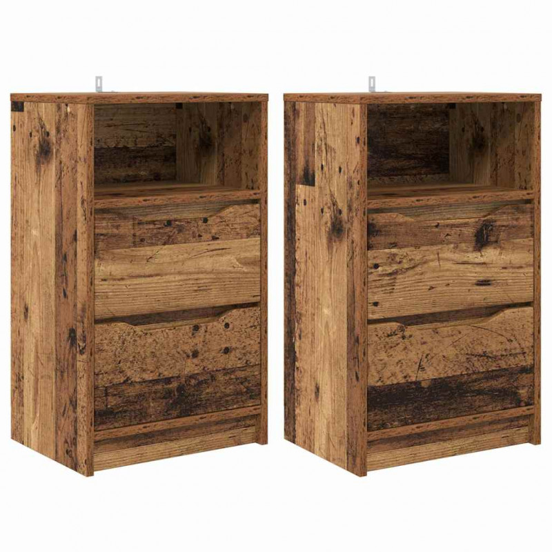 Szafki nocne z szufladą 2 pcs Stare drewno 40 x 30 x 467 cm
