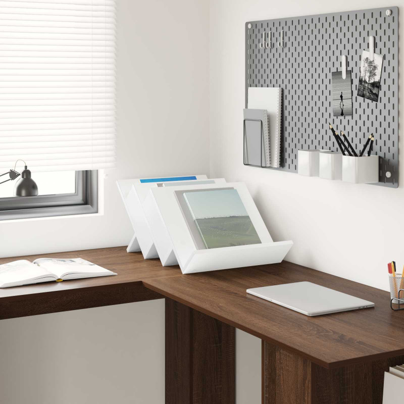 Regał na gazety Biały 53 x 40 x 28.5 cm Materiał drewnopochodny