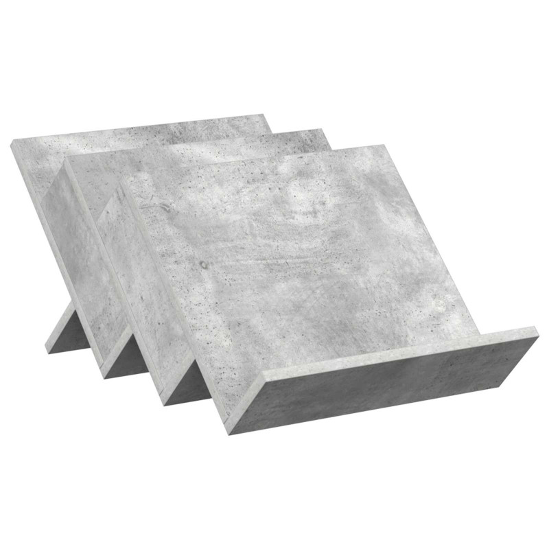 Regał na gazety z półką Szary beton 53 x 40 x 28.5 cm