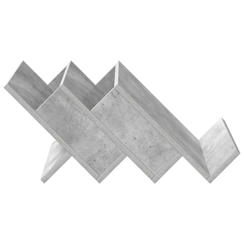 Regał na gazety z półką Szary beton 53 x 40 x 28.5 cm