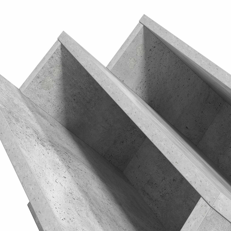 Regał na gazety z półką Szary beton 53 x 40 x 28.5 cm