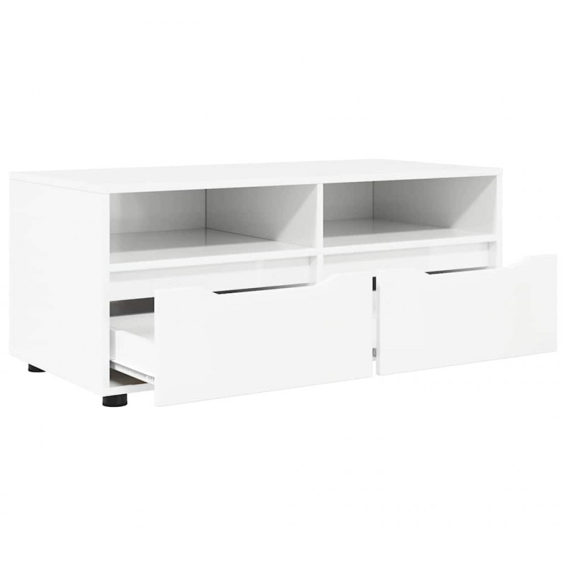 Szafka pod telewizor Wysoki połysk biały 100 x 48 x 43 cm