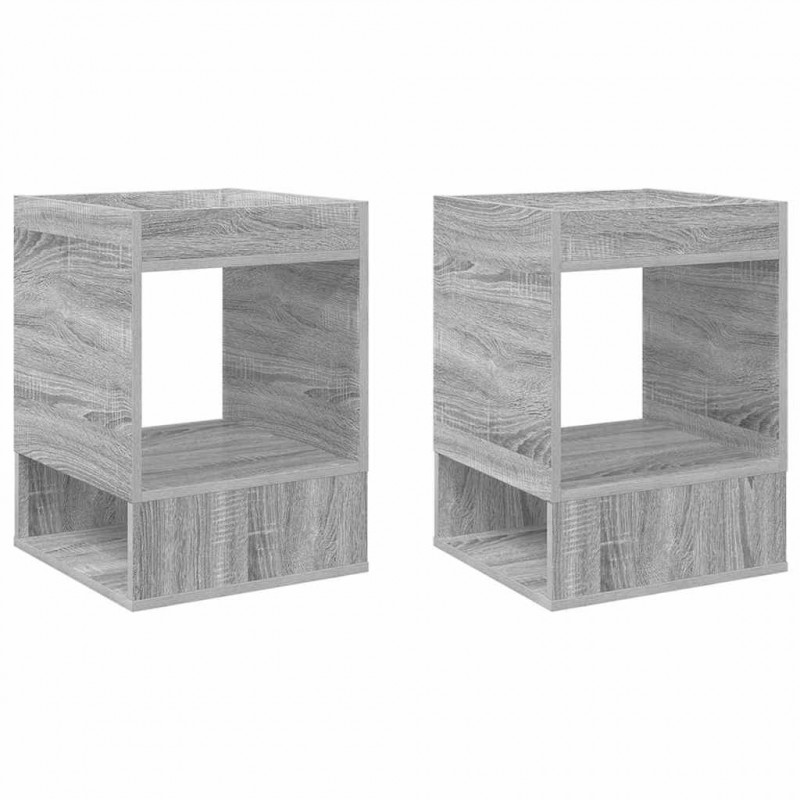 Stolik końcowy 2 pcs Szary Sonoma 40 x 40 x 56 cm