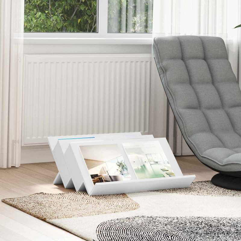 Regał na gazety Biały 65 x 53 x 28,5 cm Materiał drewnopochodny