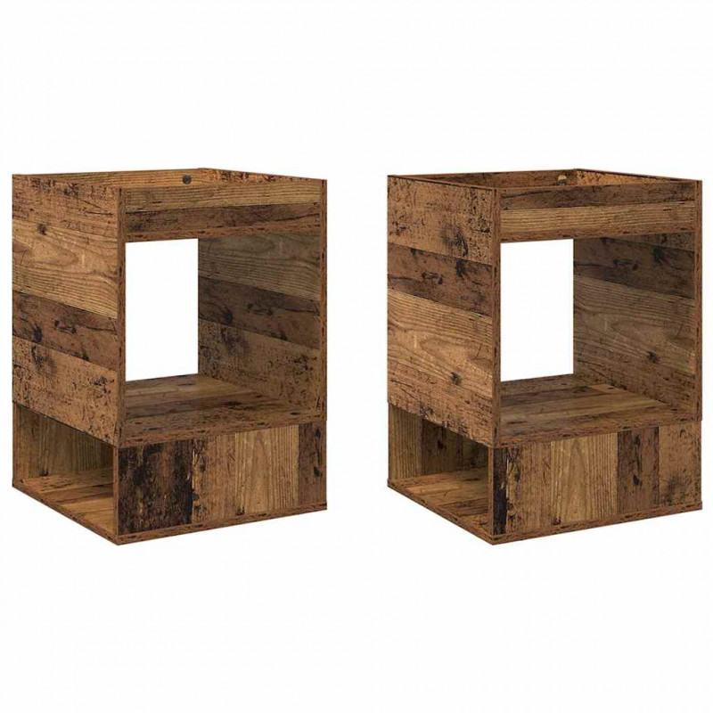 Stolik końcowy 2 pcs Stare drewno 40 x 40 x 56 cm