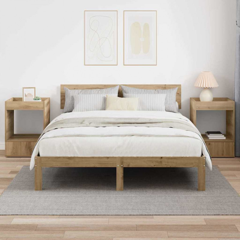Stolik końcowy 2 pcs Dąb rzemieślniczy 40 x 40 x 56 cm