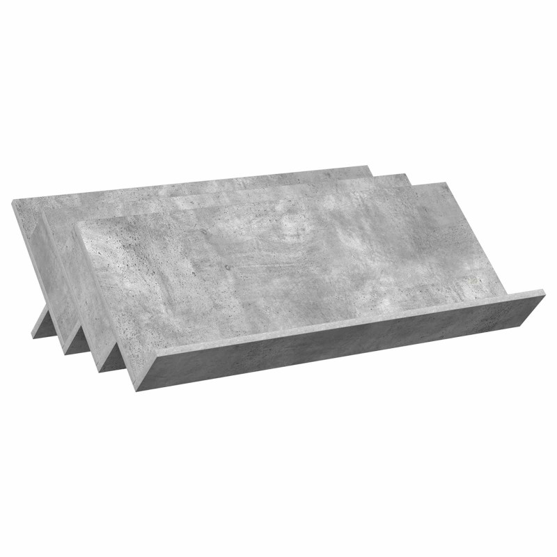 Regał na gazety z półką Szary beton 90 x 53 x 28,5 cm