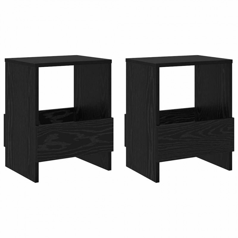 Regał na gazety 2 pcs Czarny Dąb 35 x 30 x 45 cm