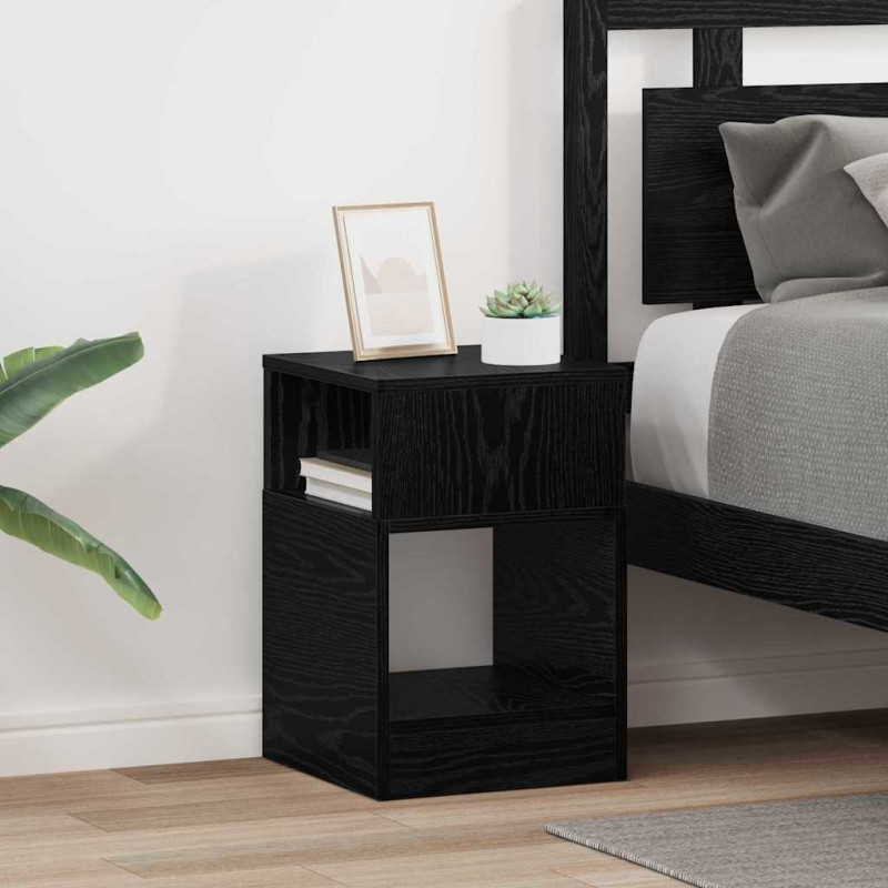 Stolik końcowy 2 pcs Czarny Dąb 30,5 x 30 x 45 cm
