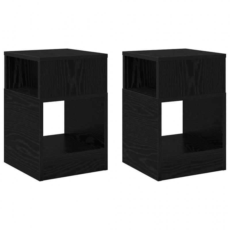 Stolik końcowy 2 pcs Czarny Dąb 30,5 x 30 x 45 cm