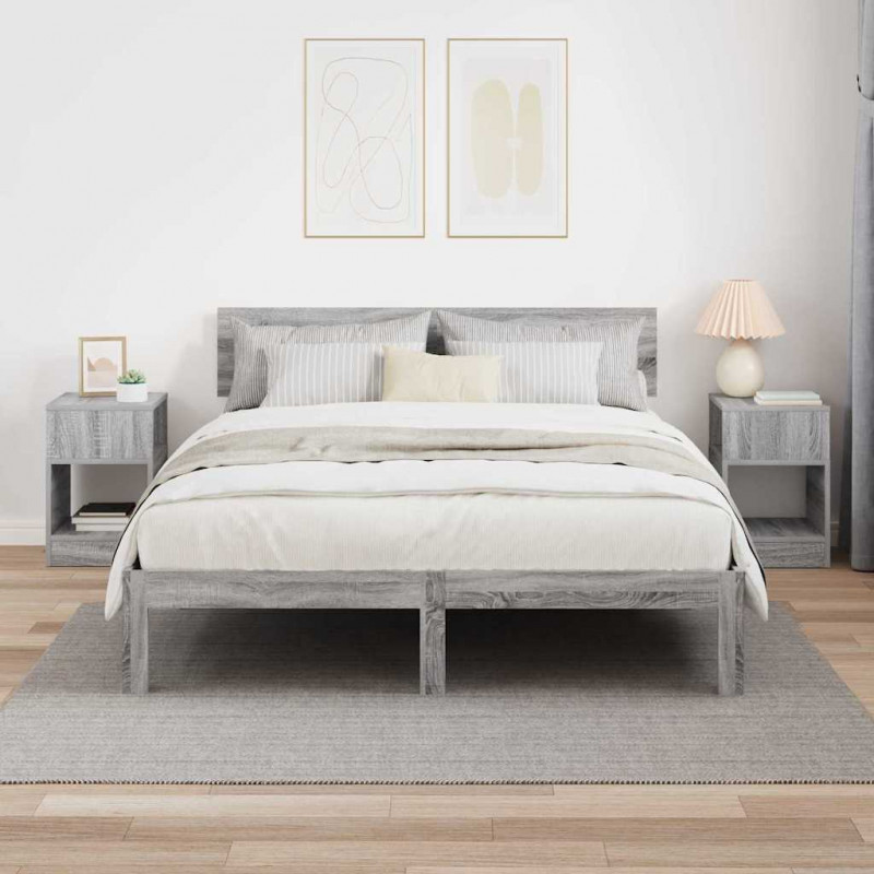Stolik końcowy 2 pcs Szary Sonoma 30,5 x 30 x 45 cm