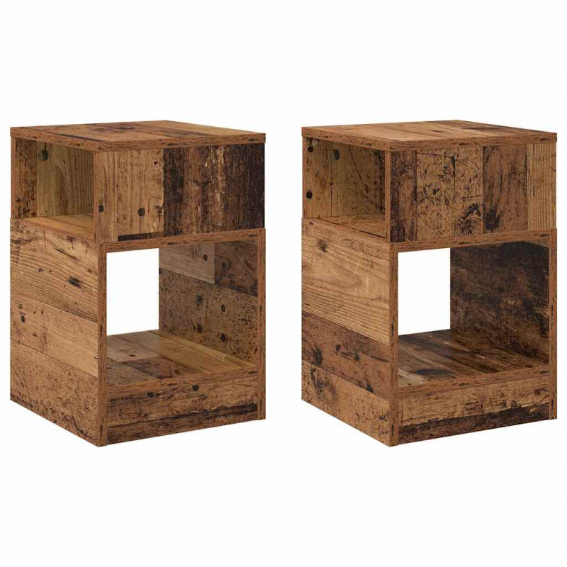 Stolik końcowy 2 pcs Stare drewno 30,5 x 30 x 45 cm