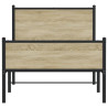 Metalowa rama łóżka, bez materaca, dąb sonoma, 90x190 cm