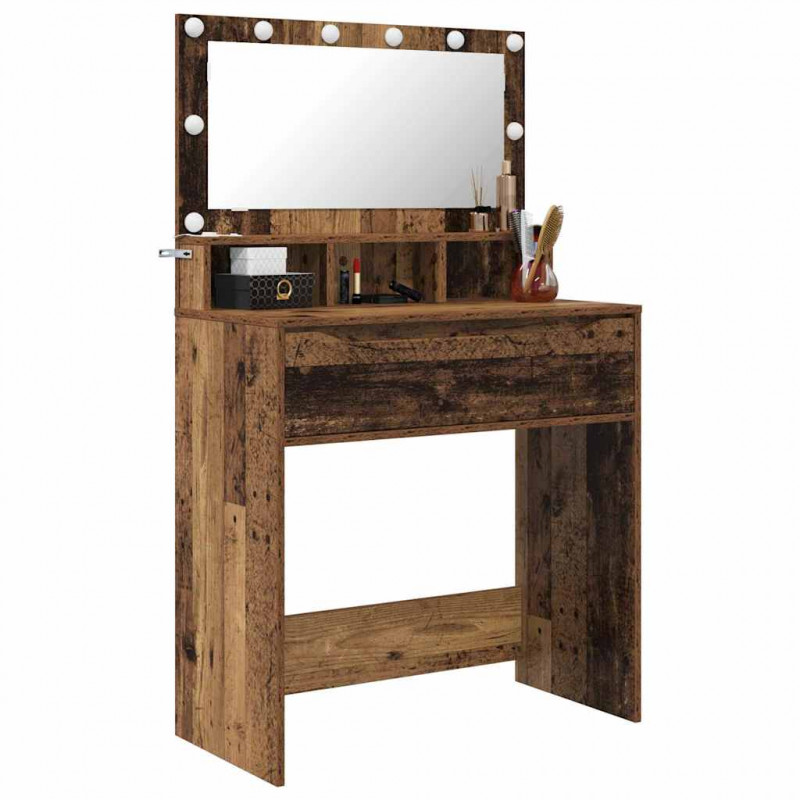 Toaletki do sypialni z szufladą Stare drewno 80 x 39,6 x 135 cm
