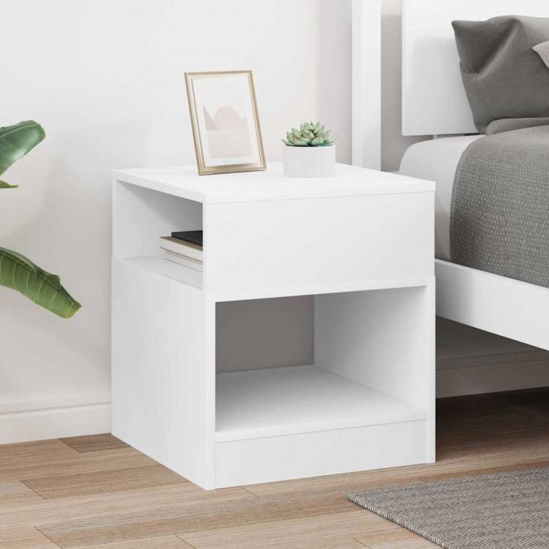 Stolik końcowy Biały 40,5 x 40 x 45 cm Materiał drewnopochodny