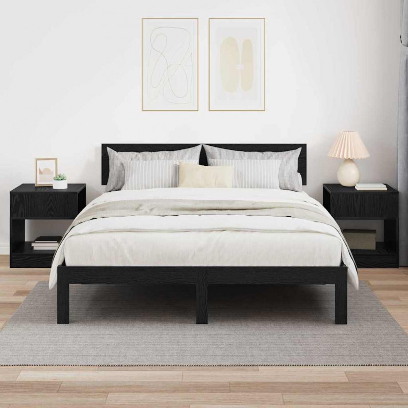Stolik końcowy 2 pcs Czarny Dąb 40,5 x 40 x 45 cm