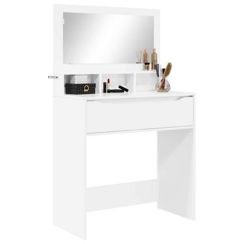 Toaletki do sypialni Wysoki połysk biały 80 x 39,6 x 135 cm
