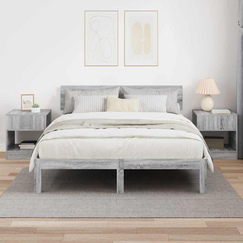 Stolik końcowy 2 pcs Szary Sonoma 40,5 x 40 x 45 cm