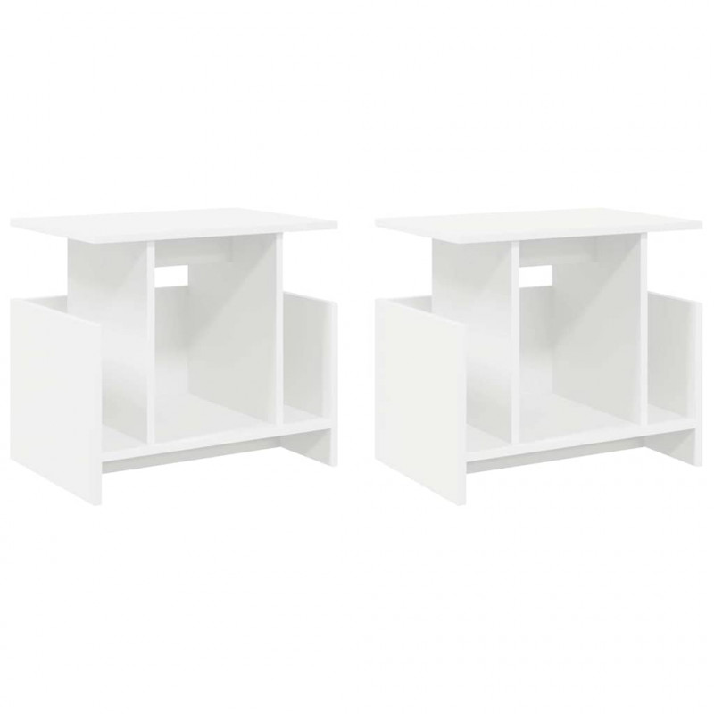 Stół pod telewizor 2 pcs Biały 50 x 35 x 45 cm