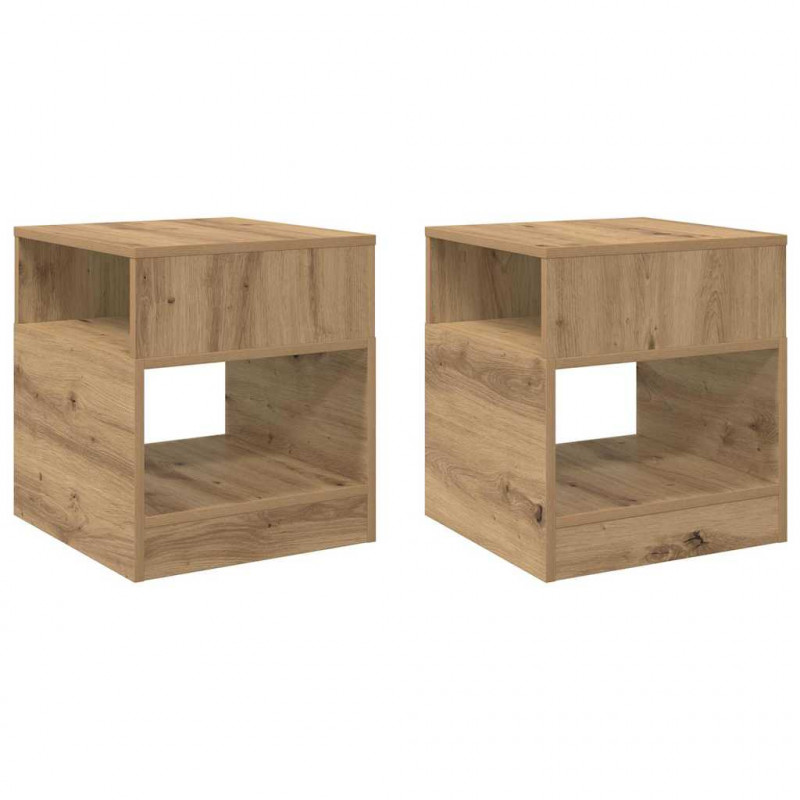 Stolik końcowy 2 pcs Dąb rzemieślniczy 40,5 x 40 x 45 cm