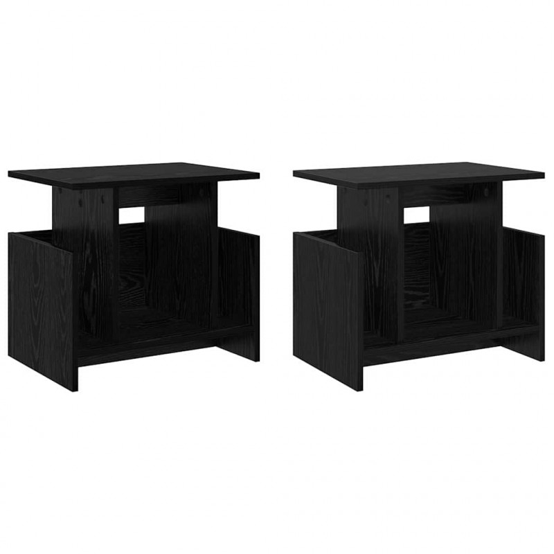 Stół pod telewizor 2 pcs Czarny Dąb 50 x 35 x 45 cm