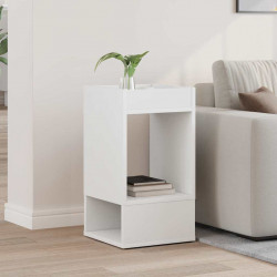 Stolik końcowy Biały 30 x 30 x 56 cm Materiał drewnopochodny