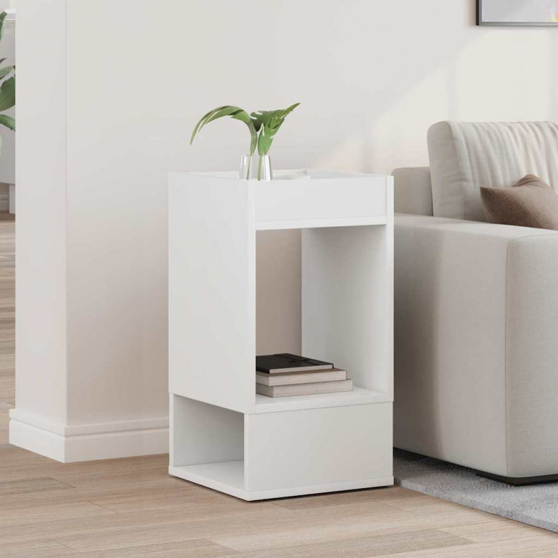 Stolik końcowy Biały 30 x 30 x 56 cm Materiał drewnopochodny