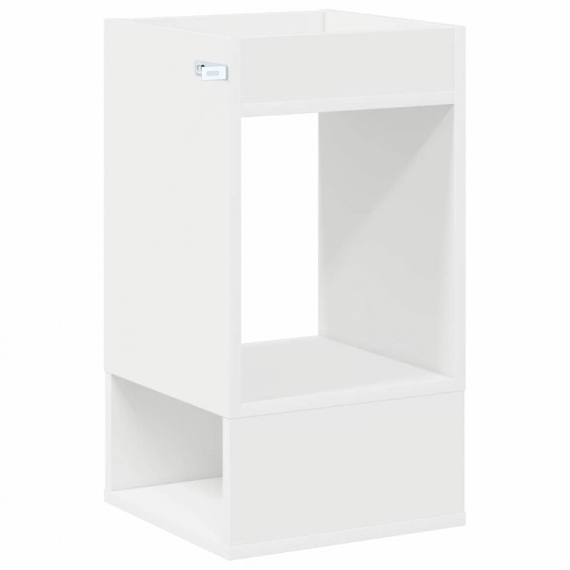 Stolik końcowy Biały 30 x 30 x 56 cm Materiał drewnopochodny