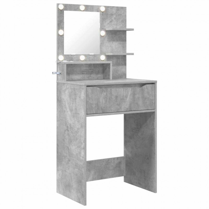 Toaletki do sypialni z półką Betonowy szary 80 x 39,6 x 135 cm