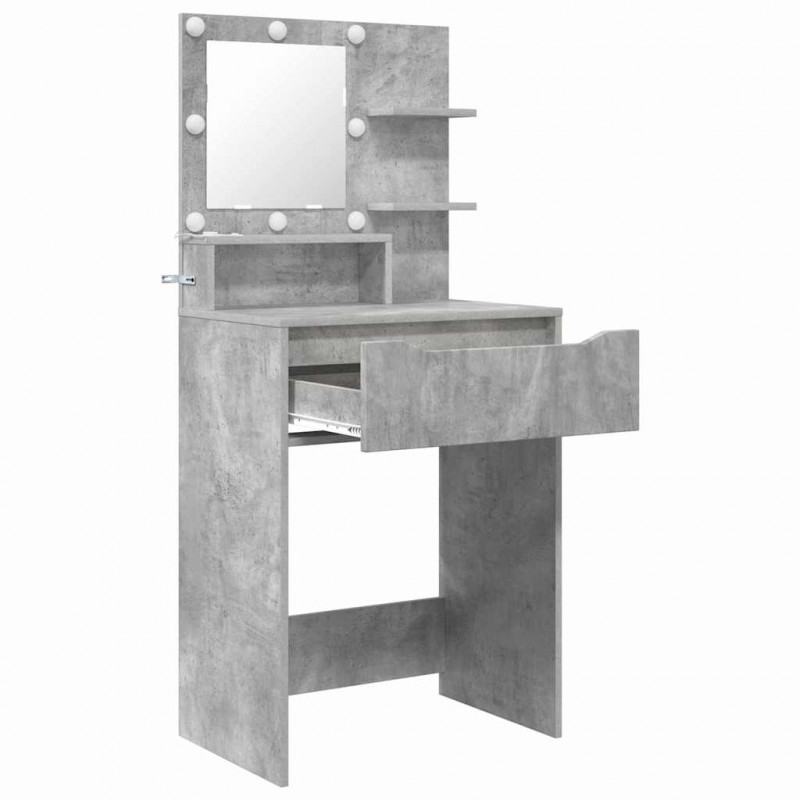 Toaletki do sypialni z półką Betonowy szary 80 x 39,6 x 135 cm