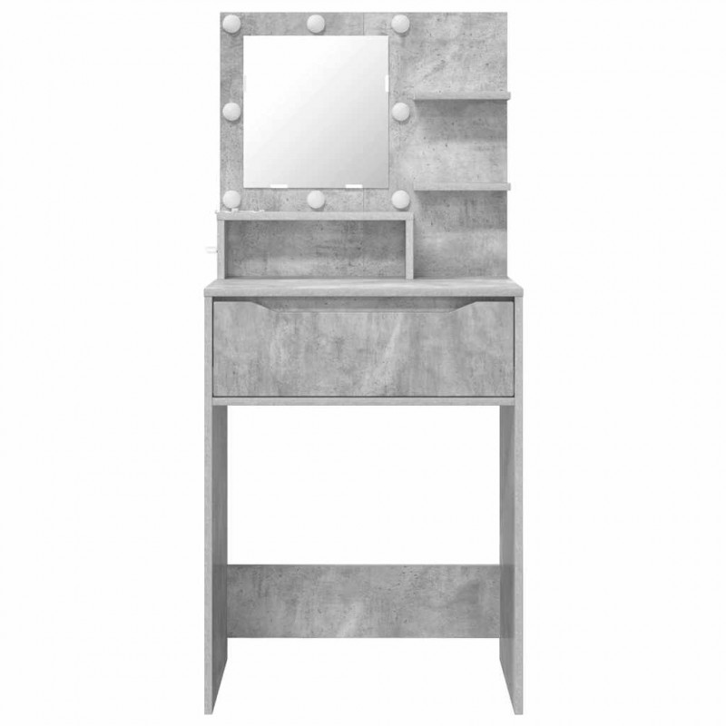 Toaletki do sypialni z półką Betonowy szary 80 x 39,6 x 135 cm