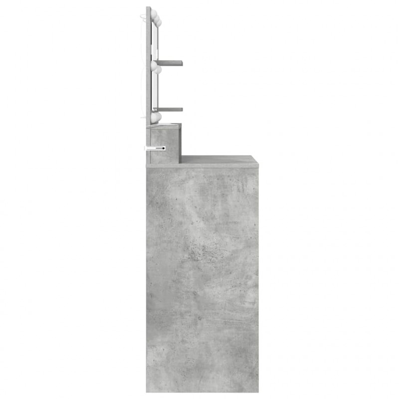 Toaletki do sypialni z półką Betonowy szary 80 x 39,6 x 135 cm