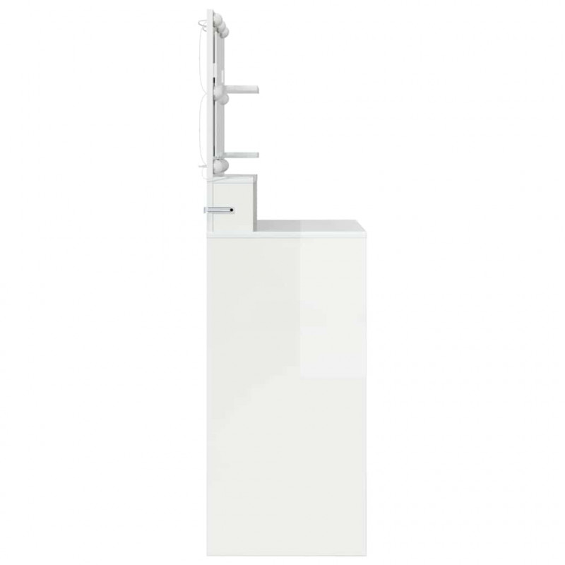 Toaletki do sypialni Wysoki połysk biały 80 x 39,6 x 135 cm