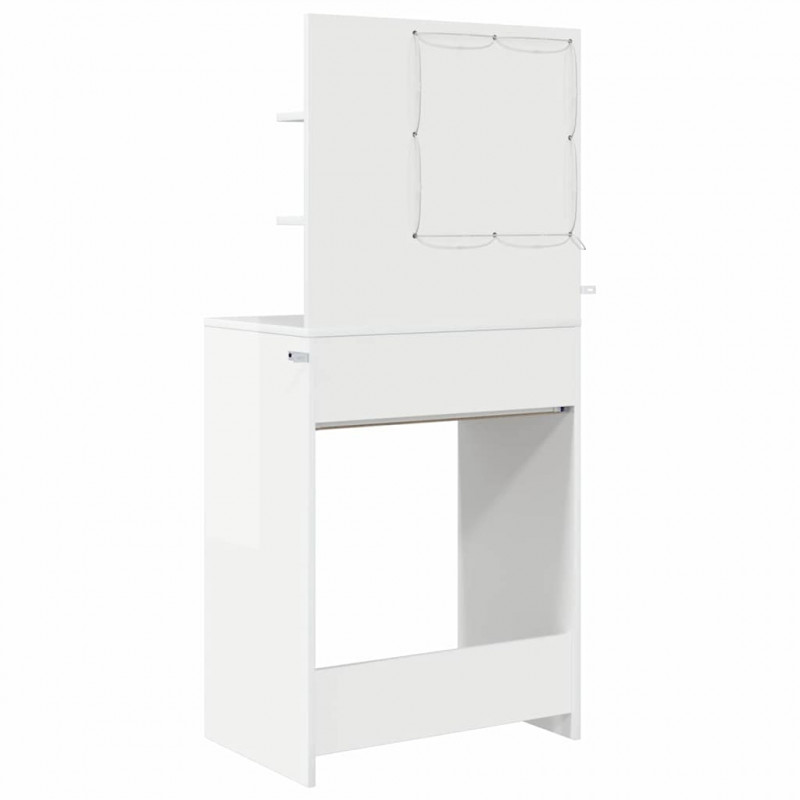 Toaletki do sypialni Wysoki połysk biały 80 x 39,6 x 135 cm