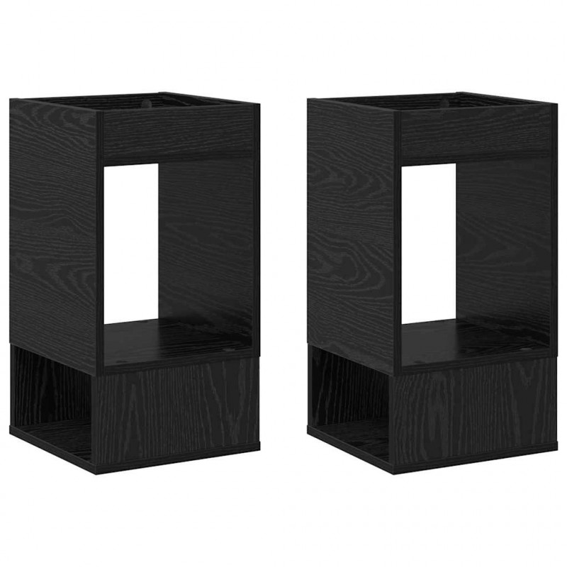 Stolik końcowy 2 pcs Czarny Dąb 30 x 30 x 56 cm