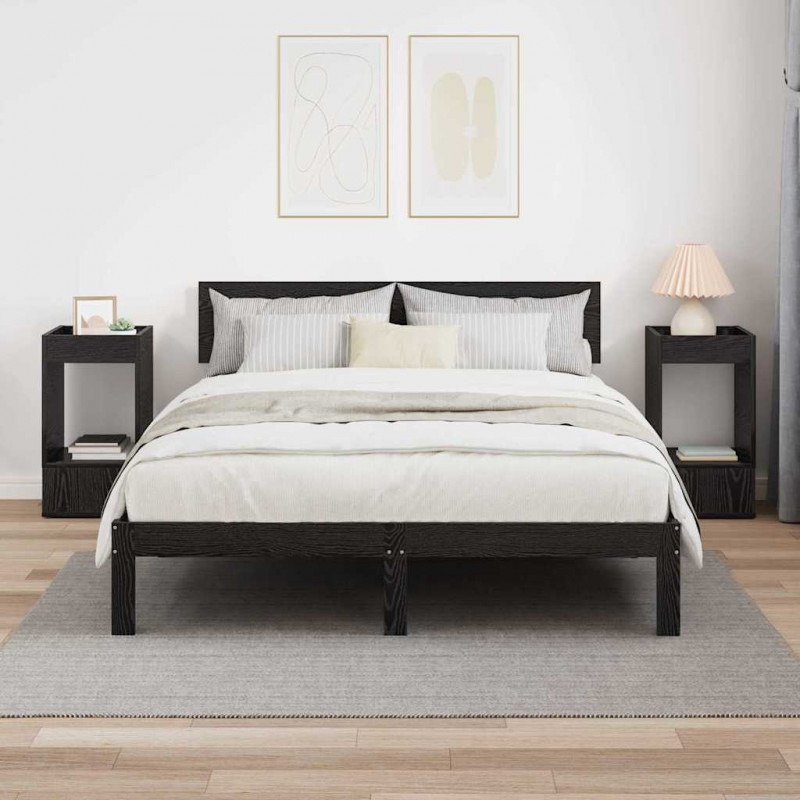 Stolik końcowy 2 pcs Czarny Dąb 30 x 30 x 56 cm