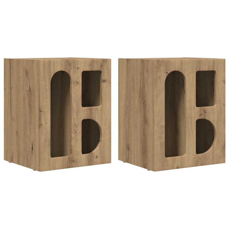 Stolik nocny 2 pcs Dąb rzemieślniczy 40 x 35 x 50 cm