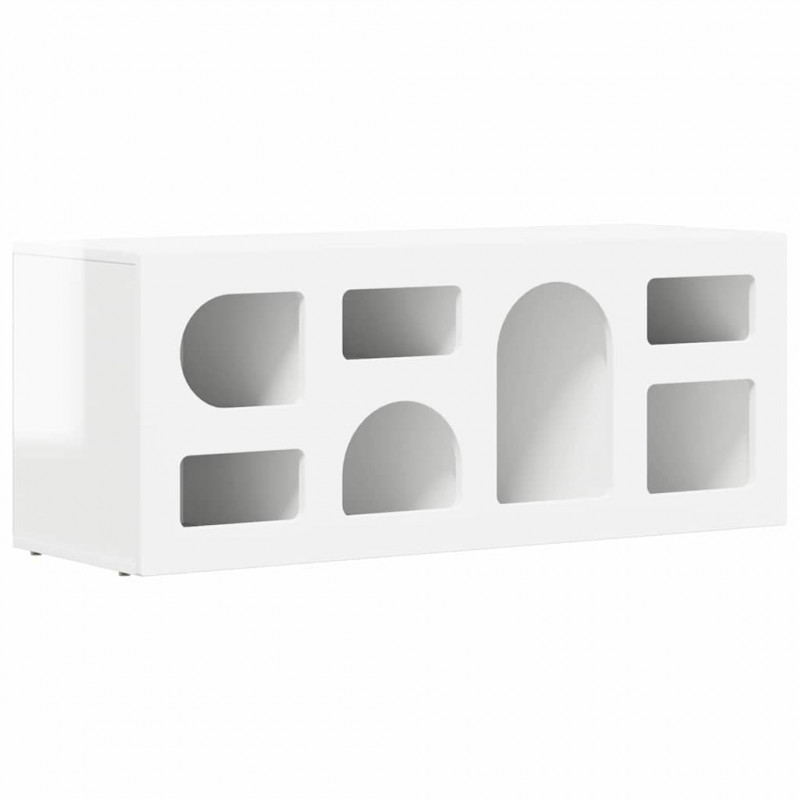Szafka pod telewizor Wysoki połysk biały 100 x 35 x 40 cm