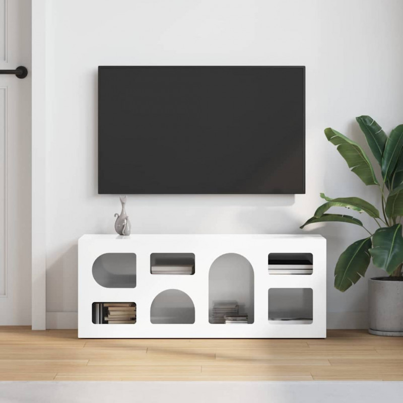 Szafka pod telewizor Wysoki połysk biały 100 x 35 x 40 cm