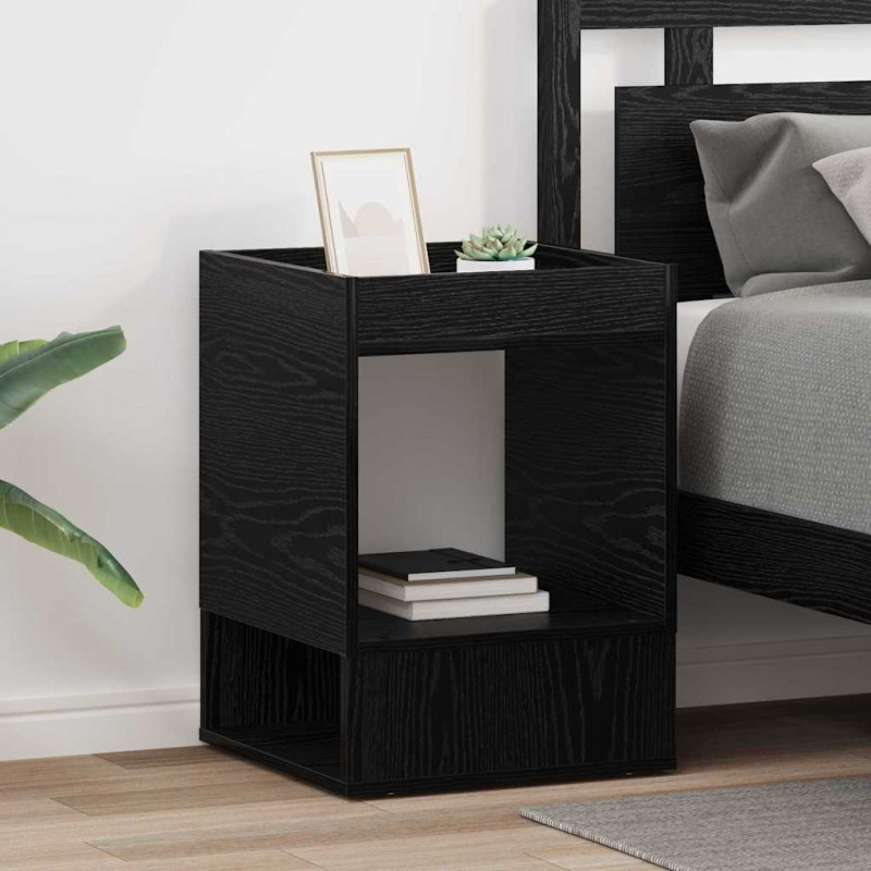 Stolik końcowy 2 pcs Czarny Dąb 40 x 40 x 56 cm