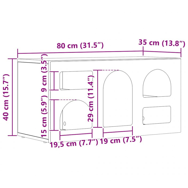 Szafka pod telewizor Biały 80 x 35 x 40 cm