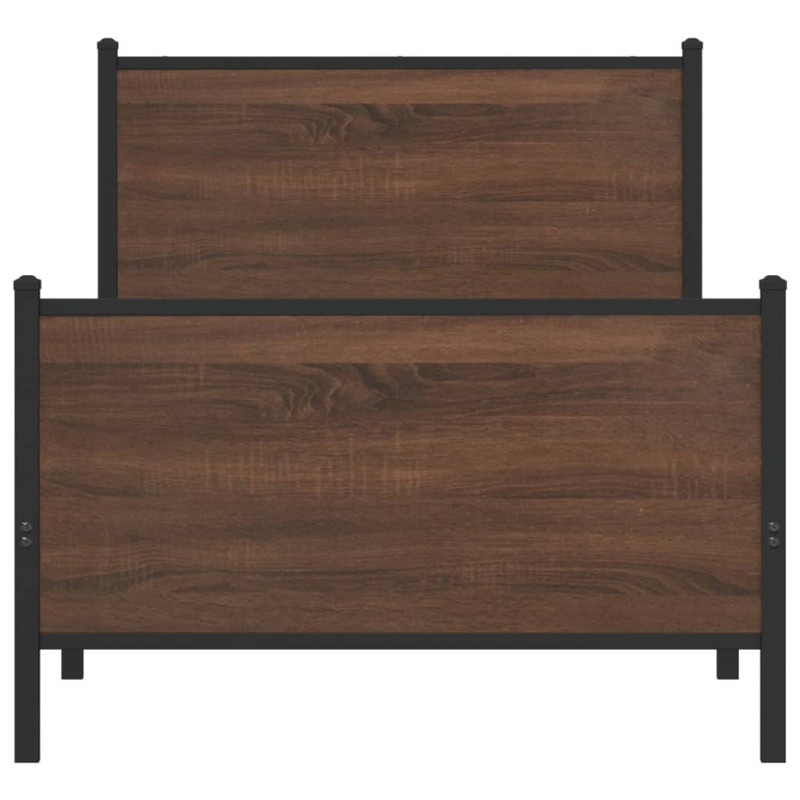 Metalowa rama łóżka z wezgłowiem i zanóżkiem 100x200 cm